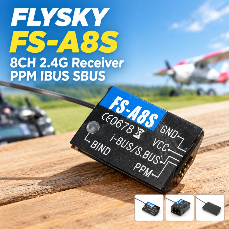 Drone Racing Receiver - Receptor Mini RC FS-A8S 2.4G 8CH